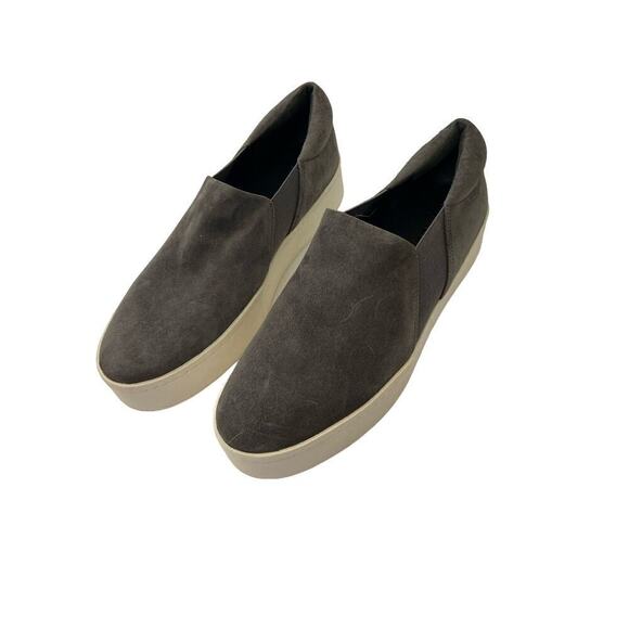 Vince. Warren Steel Suede Gray Slip-on platform size 8 - Picture 1 of 6